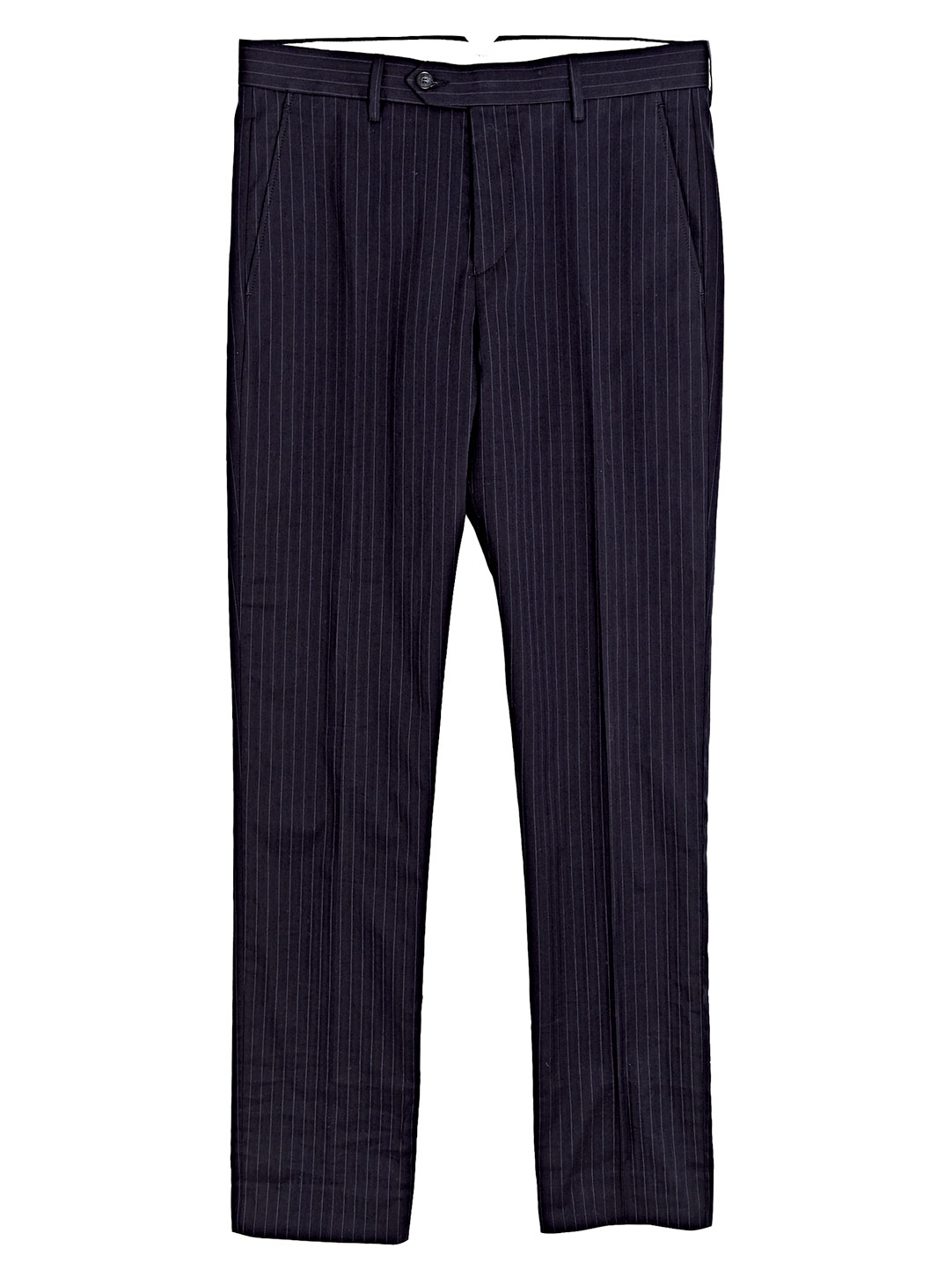 mens blue pinstripe trousers