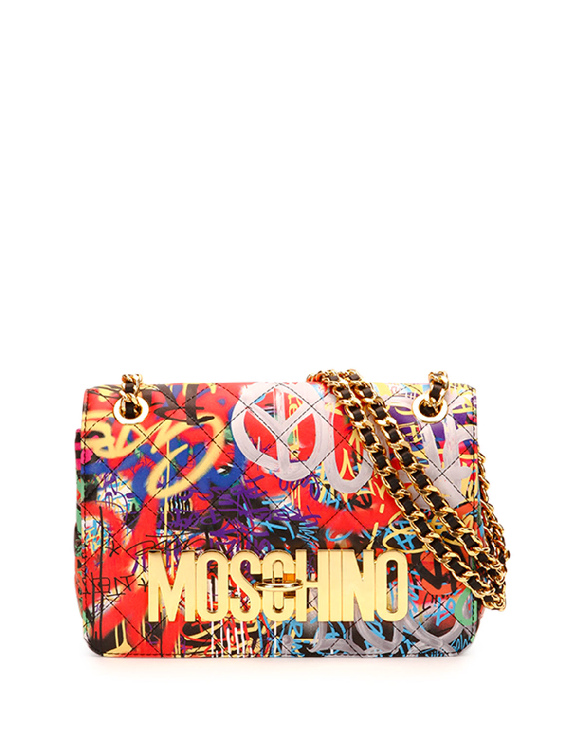 Moschino Graffiti-print Quilted Shoulder Bag | Lyst