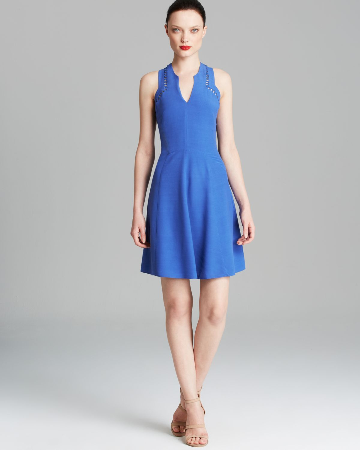 Rebecca Taylor Dress Embroidered Circles in Blue (Aruba) | Lyst