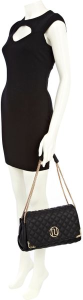 River island Black Quilted Chain Strap Bag in Black