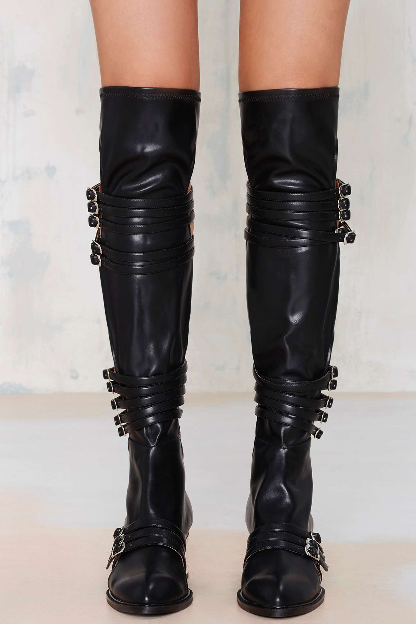 Lyst - Nasty Gal Jeffrey Campbell Zandra Vegan Leather Cutout Boot in Black