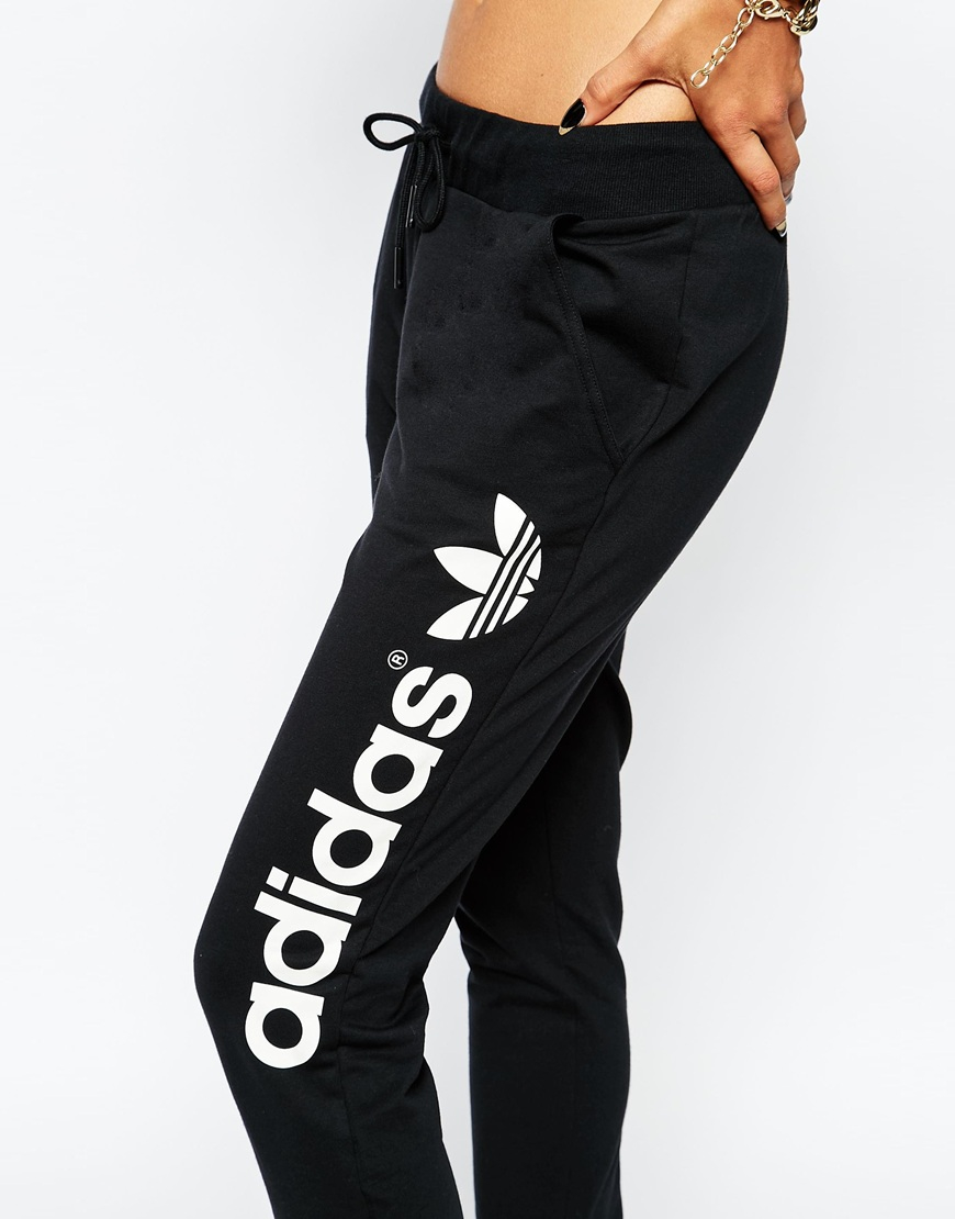nike free en solde - Adidas Originals Sweat Pants With Side Logo in Black | Lyst