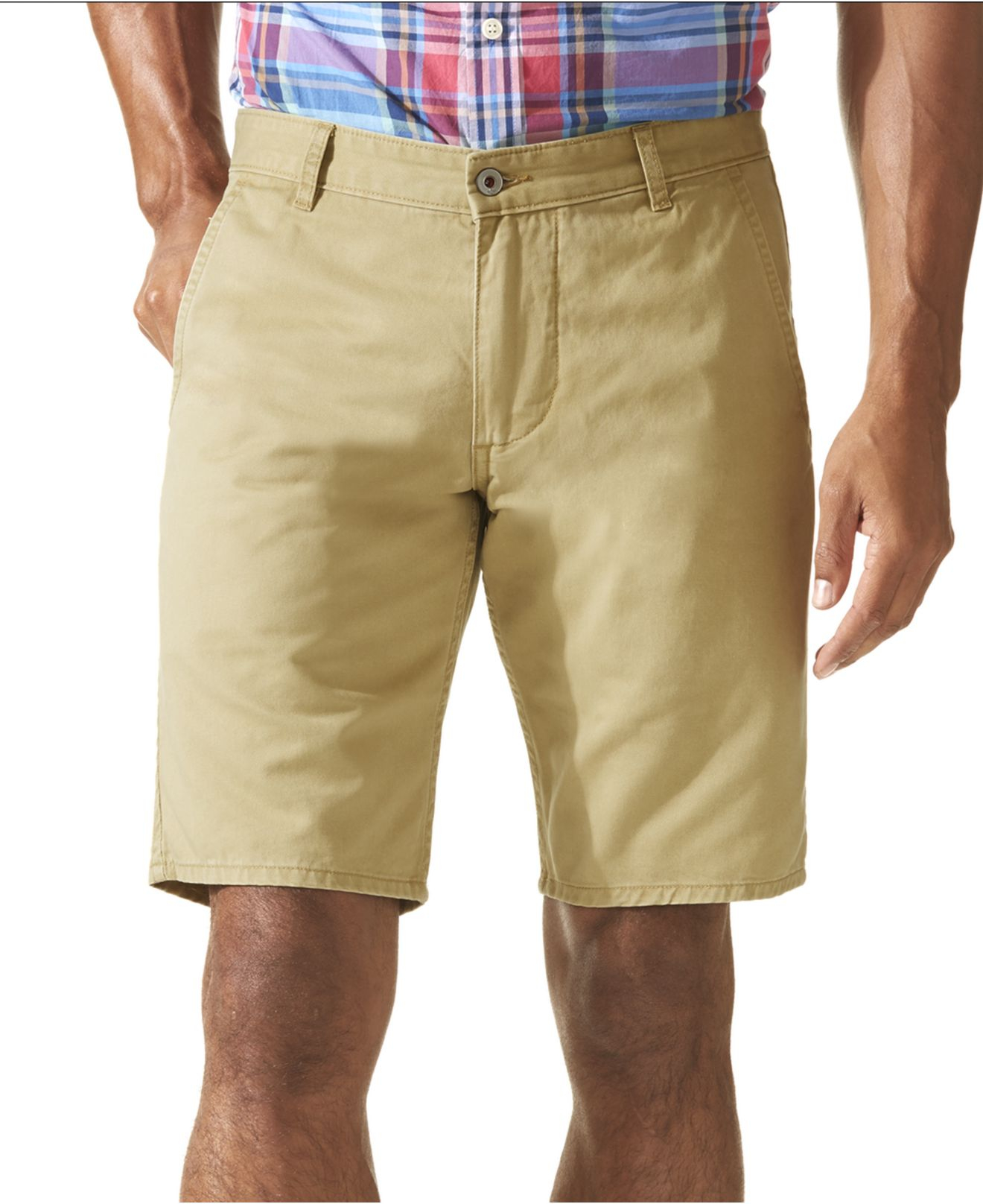 Dockers Alpha Flat Front Khaki Shorts In Khaki For Men Toasted