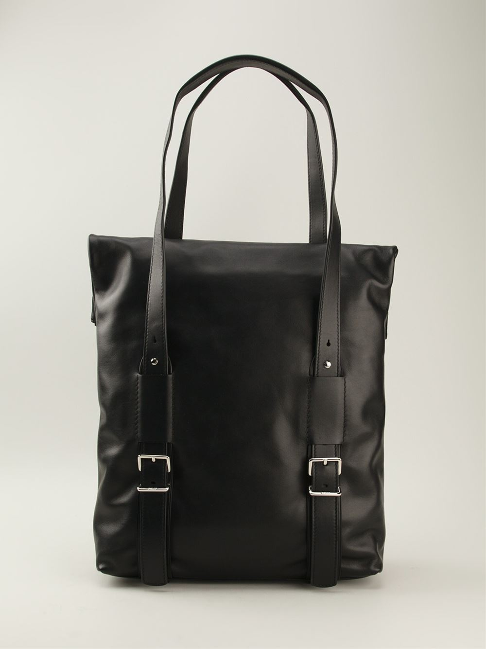 Bally Punched Leather Tote Bag in Black for Men - Lyst