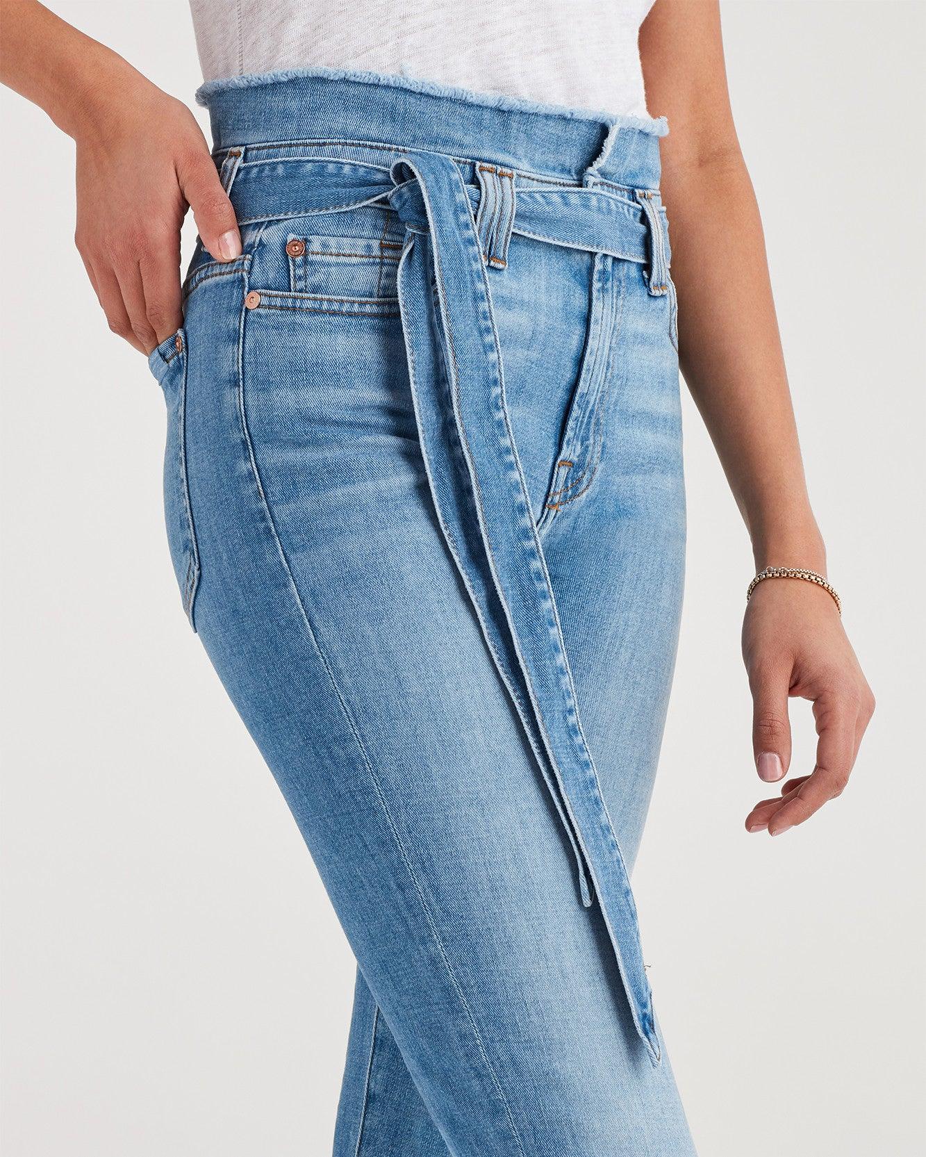 blue paperbag jeans