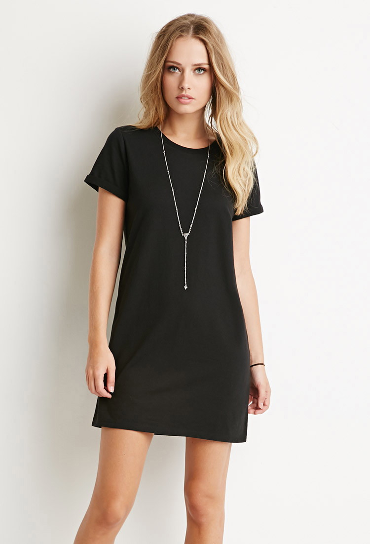  Forever  21  Cotton T shirt  Dress  in Black Lyst