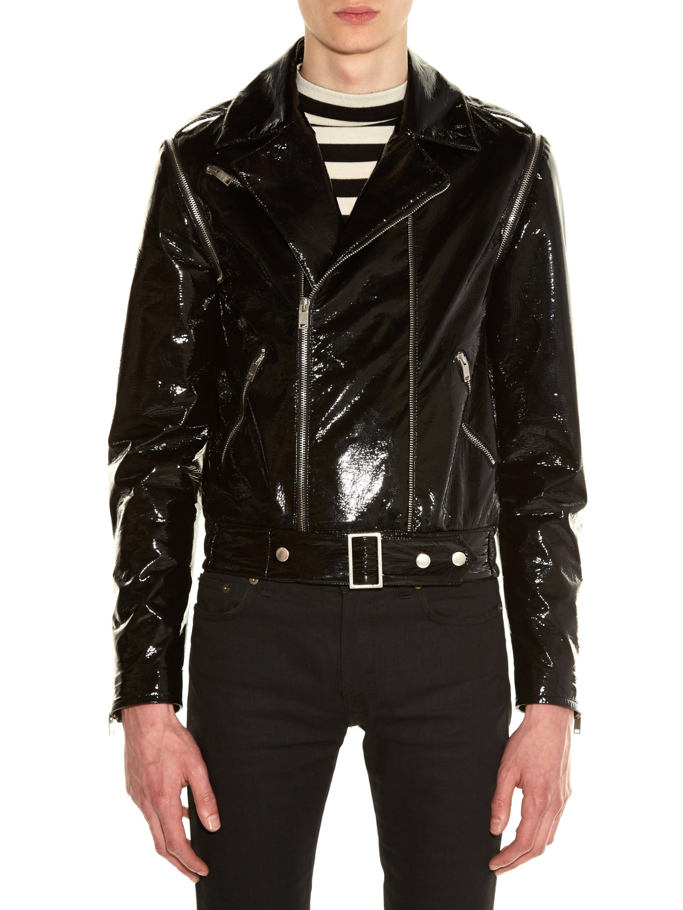 saint laurent multi zip leather jacket