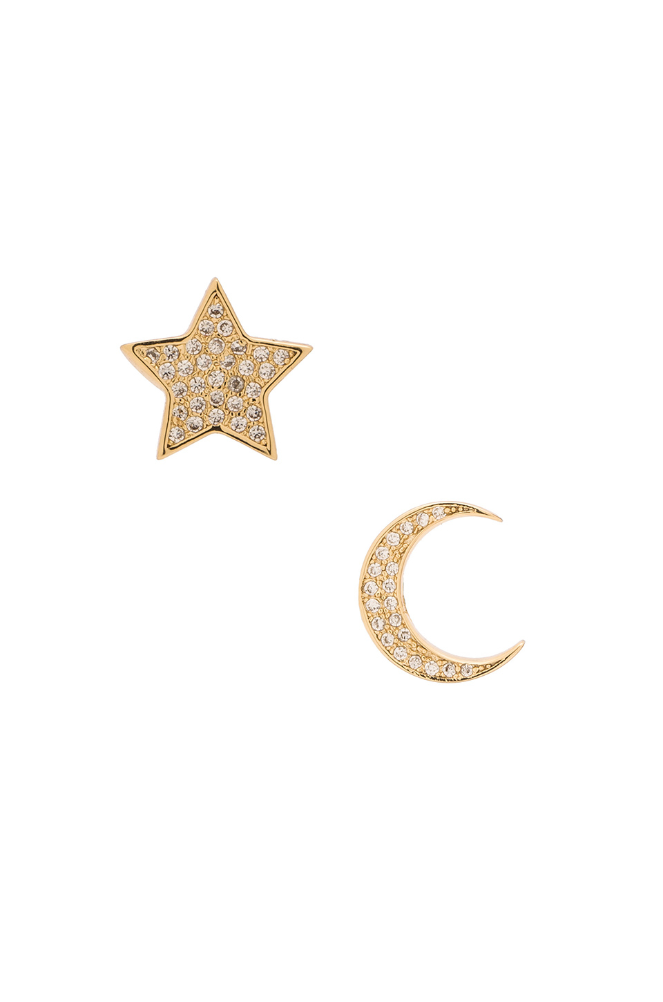 Lyst Lisa Freede Micro Pave Moon Star Stud Earrings In Metallic Gallery