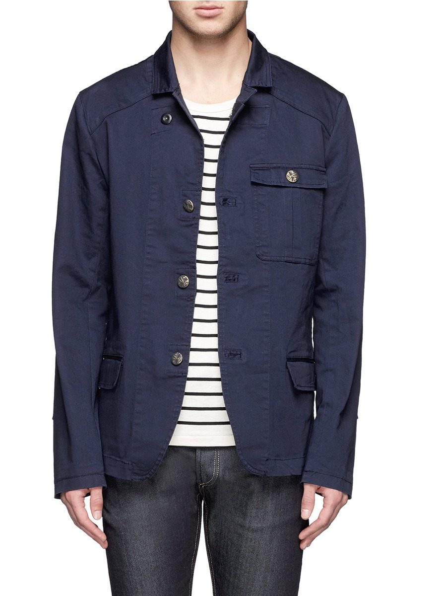 Lyst - Denham Rank Cotton-blend Jacket in Blue for Men