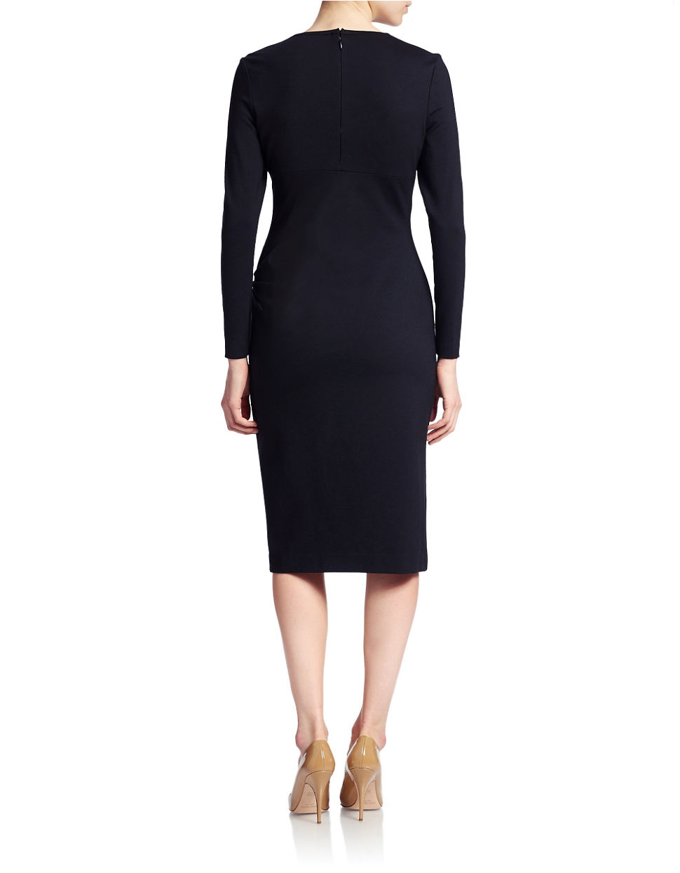 Lyst - Anne Klein Ruched Side Sheath Dress in Black
