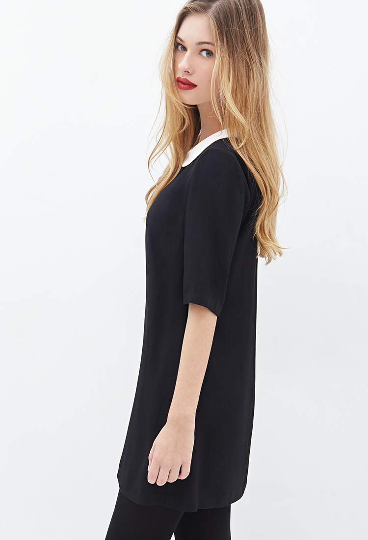 black dress with peter pan collar