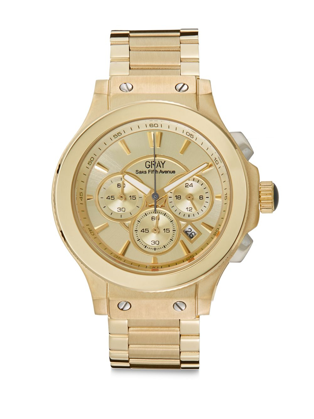 Saks fifth avenue Goldtone Ip Stainless Steel Chronograph Dial Watch in