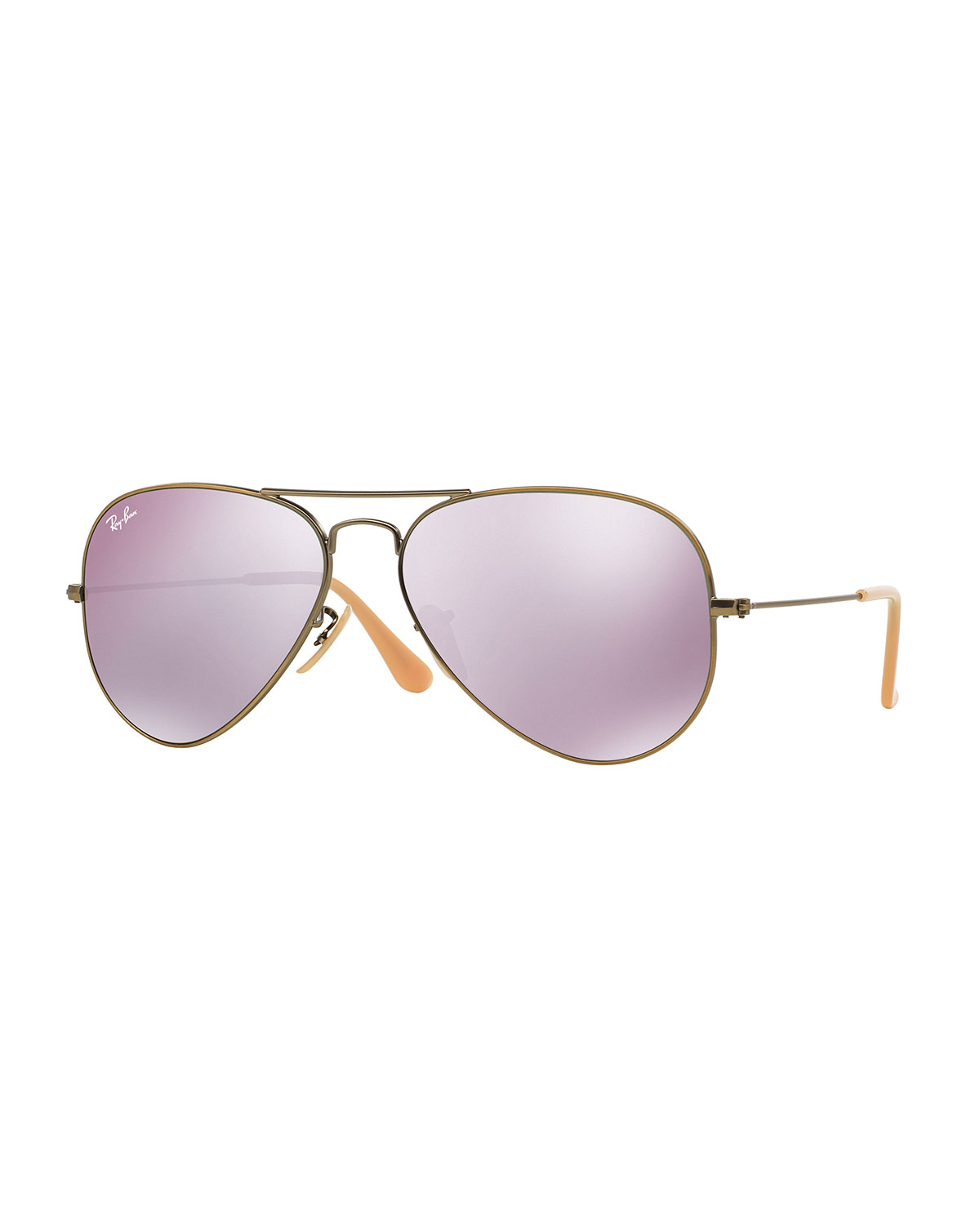 Ray Ban Mirrored Aviator Sunglasses In Purple For Men Lyst 