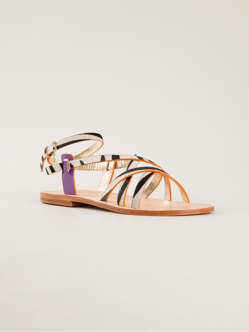 zebra print sandals flat