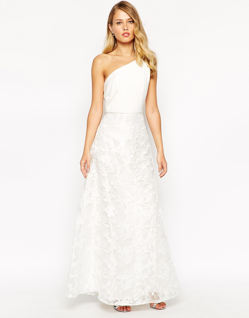 White lace one shoulder dress White lace one shoulder dress