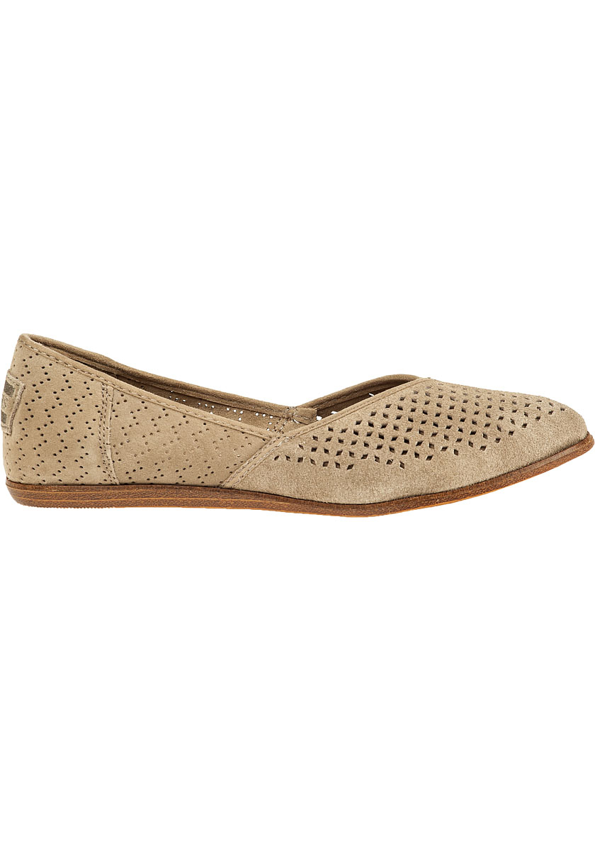 Toms Jutti Perforated Suede Flats In Natural Lyst