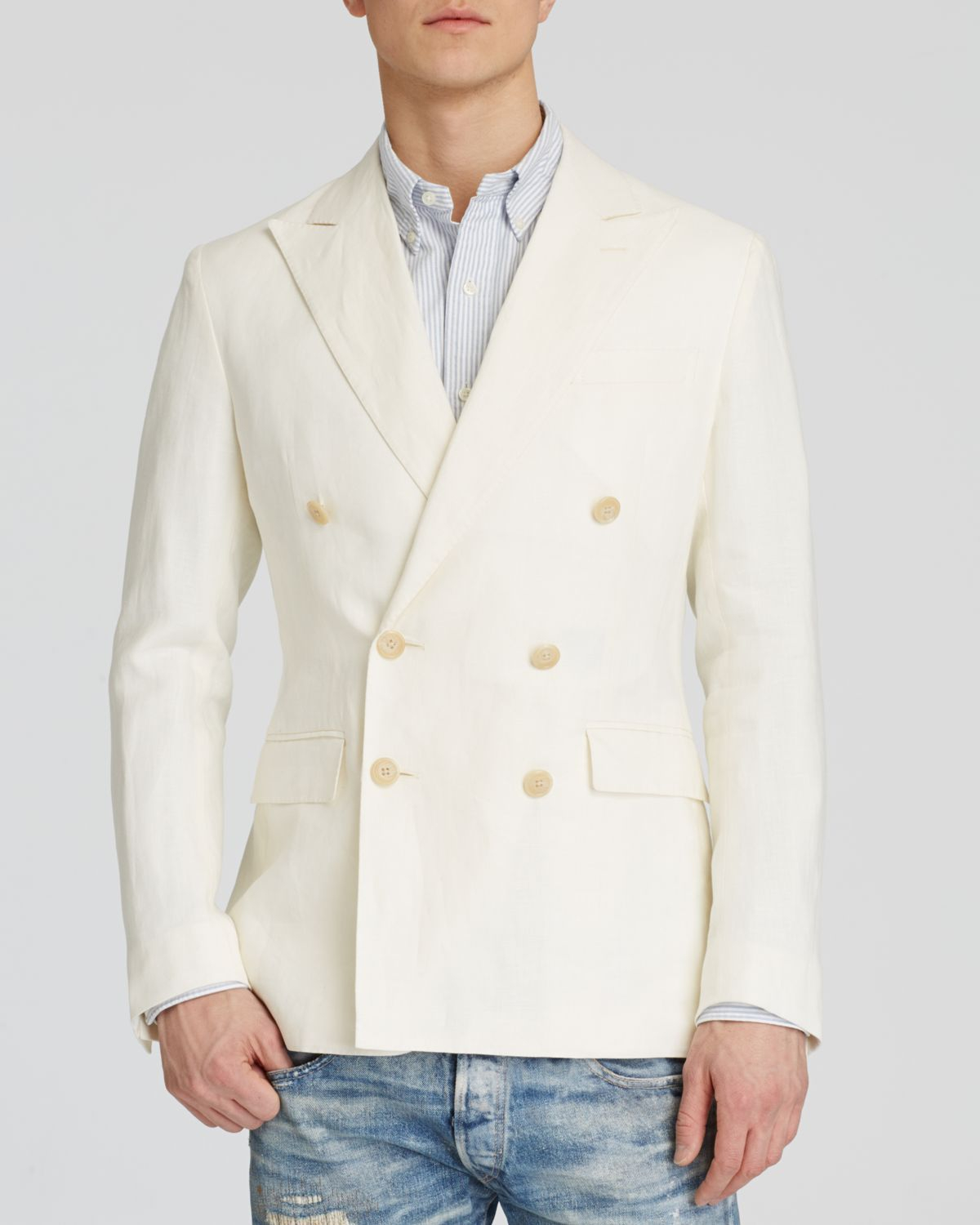 Lyst Polo Ralph Lauren Doublebreasted Linencotton Sport Coat