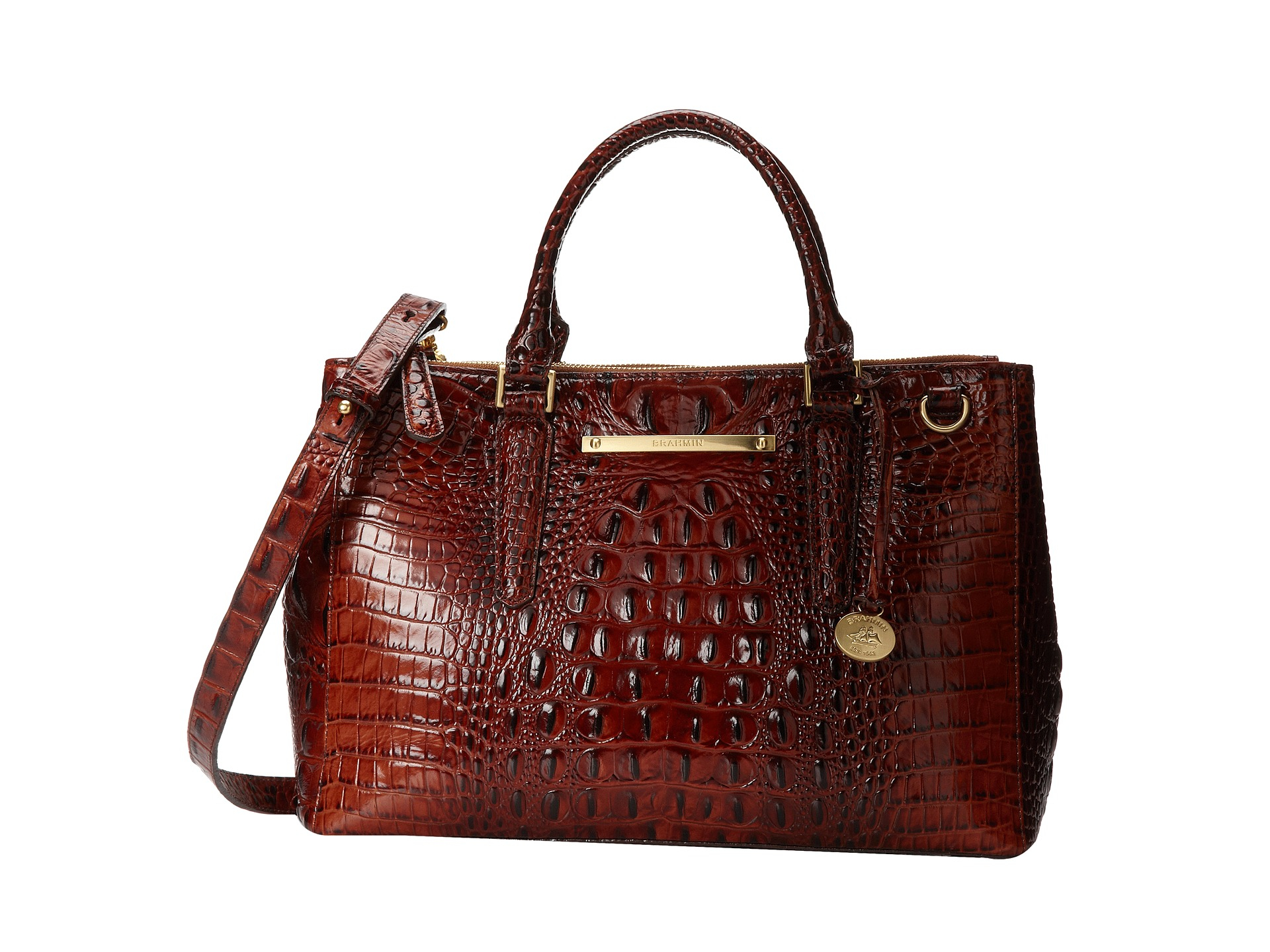 Brahmin Small Lincoln Satchel in Brown (Pecan) | Lyst