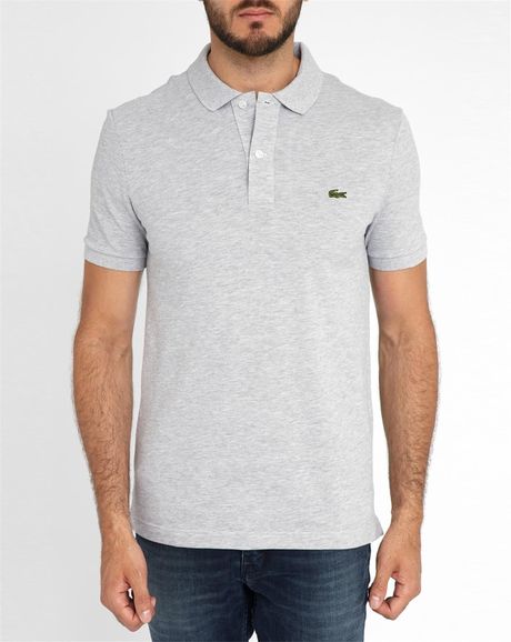 Lacoste Light Grey Logo Short-sleeve Slim-fit Polo Shirt in Gray for ...