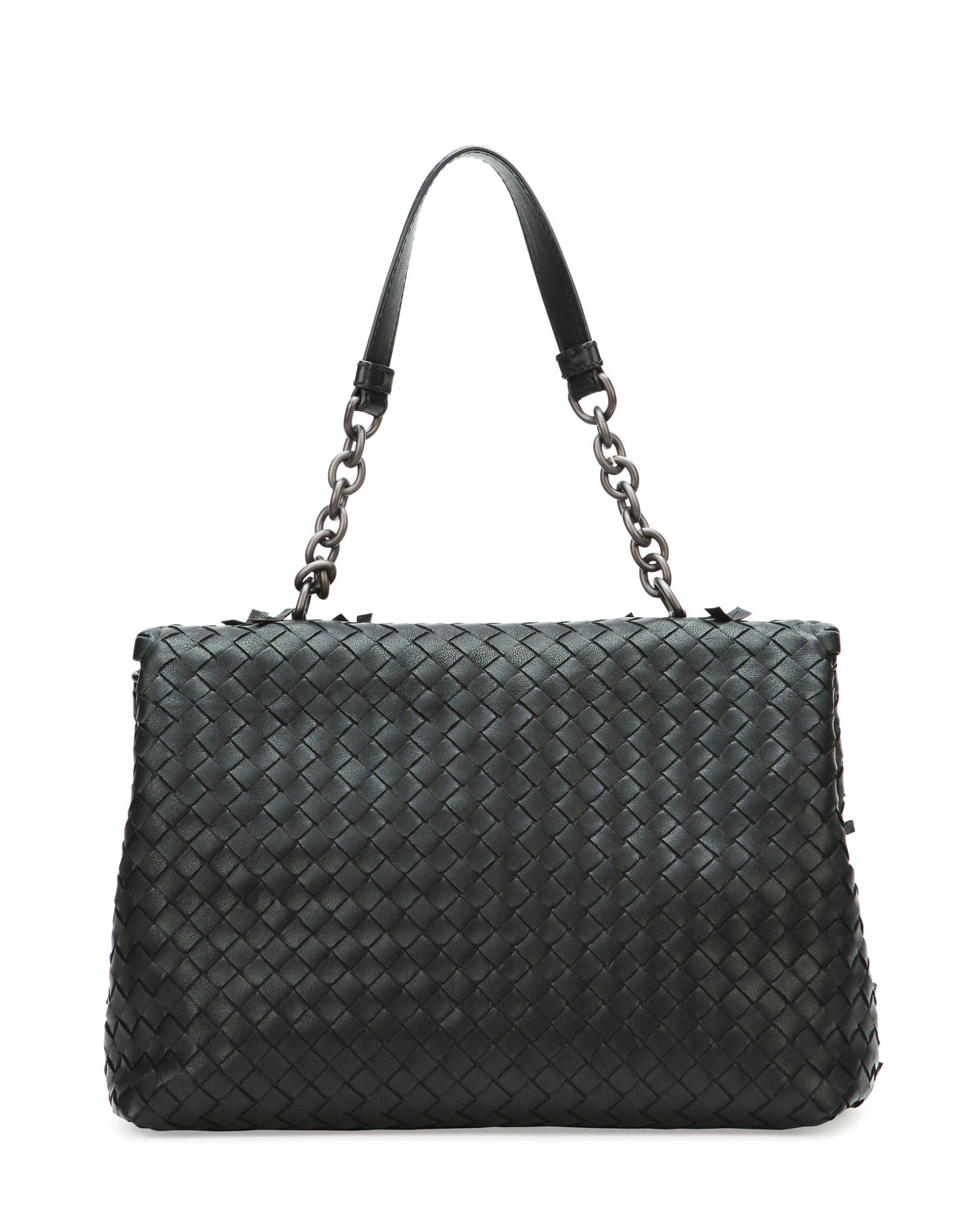 Lyst - Bottega Veneta Olimpia Tobu Fringe Shoulder Bag in Black