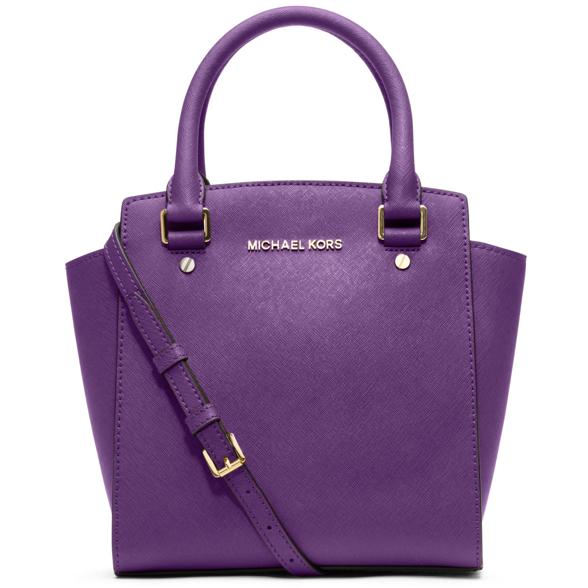 Lyst - Michael Kors Selma Large Messenger Bag in Purple