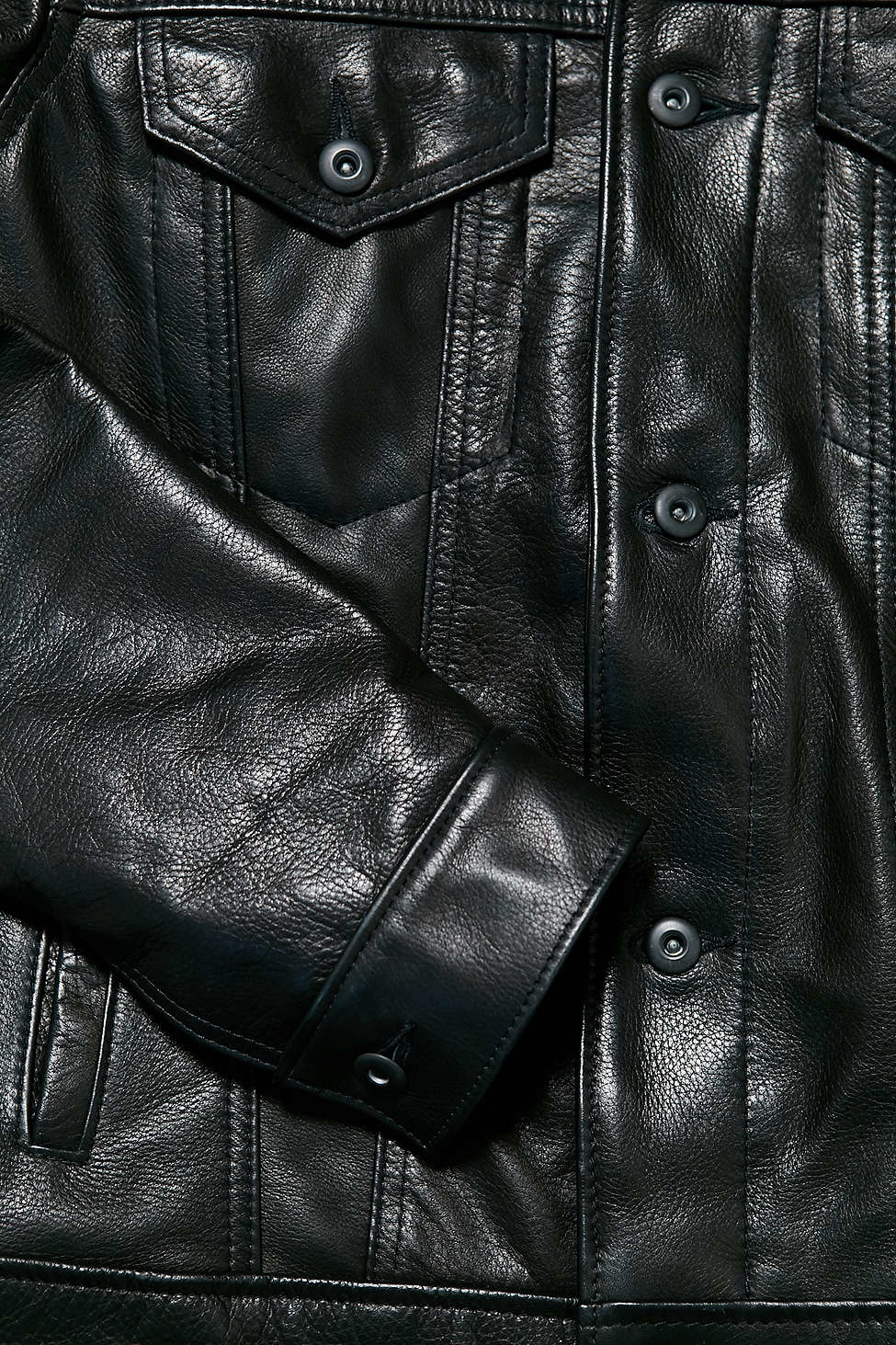 Lyst - Schott Nyc Leather Trucker Jacket in Black for Men