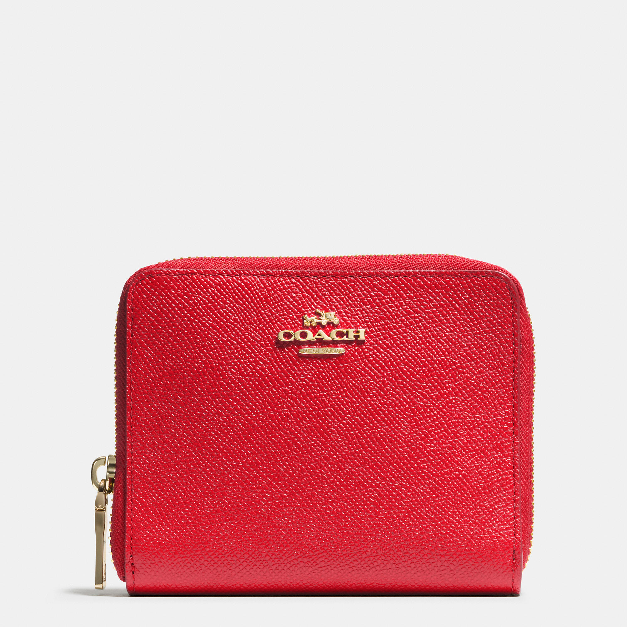 Coach Medium Continental Wallet In Crossgrain Leather in Red | Lyst