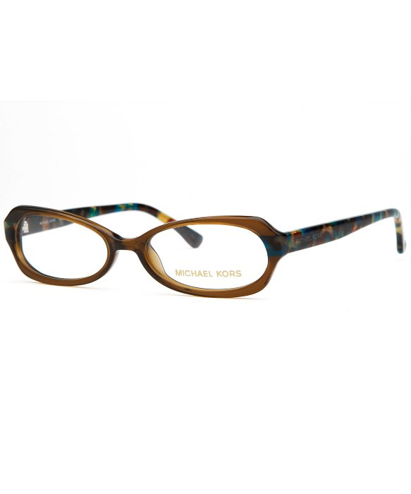 Michael Kors Womens Rectangle Brown And Multicolor Optical Eyeglasses