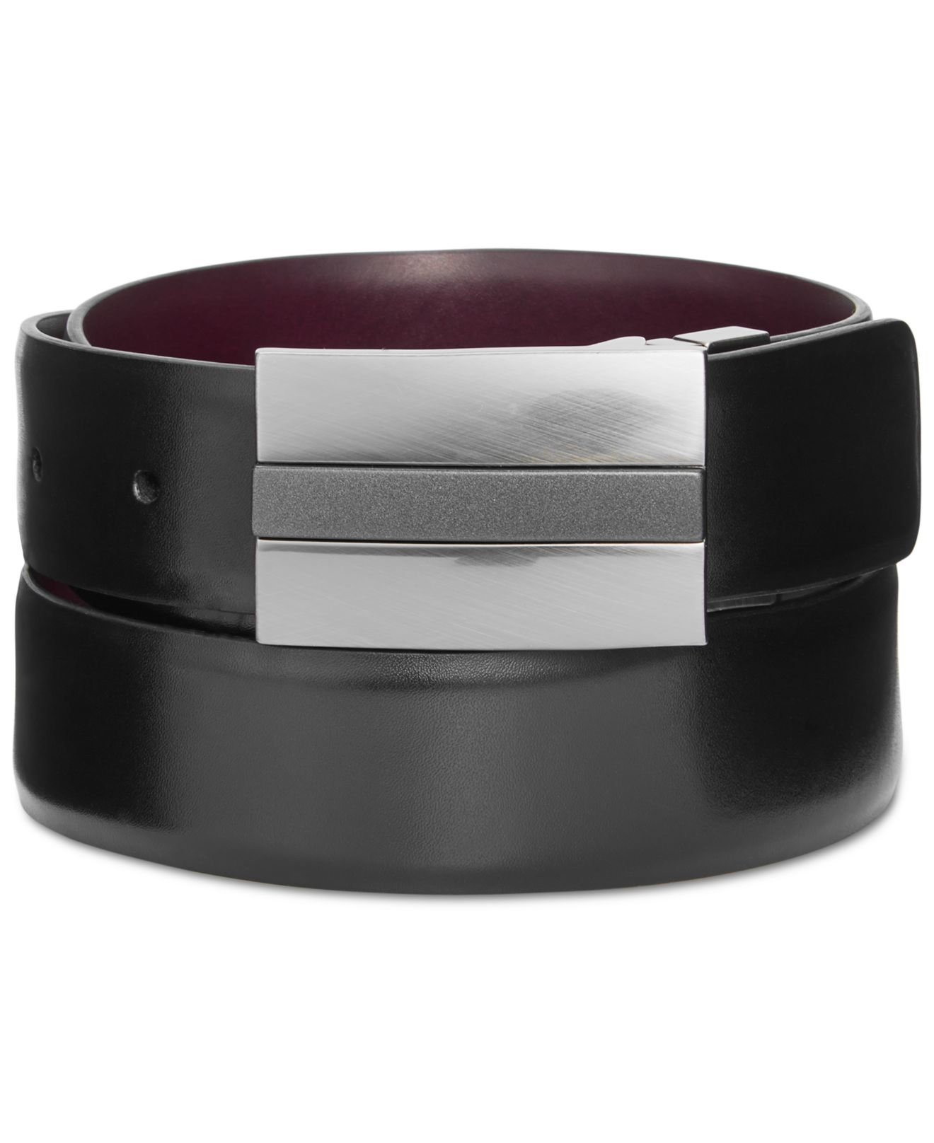 Kenneth cole reaction 35mm Reversible Mixed-finish Plaque Belt in Black ...