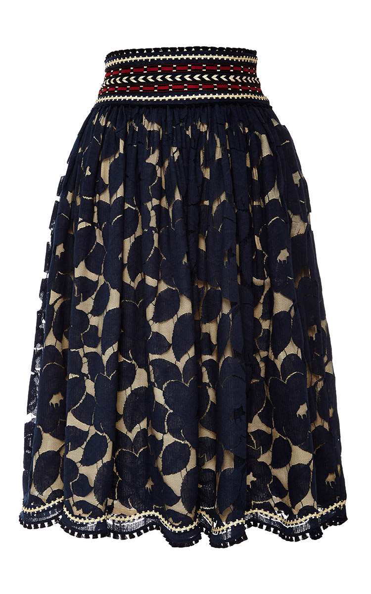 Lena Hoschek Tschad Skirt in Blue (Navy Lace) | Lyst