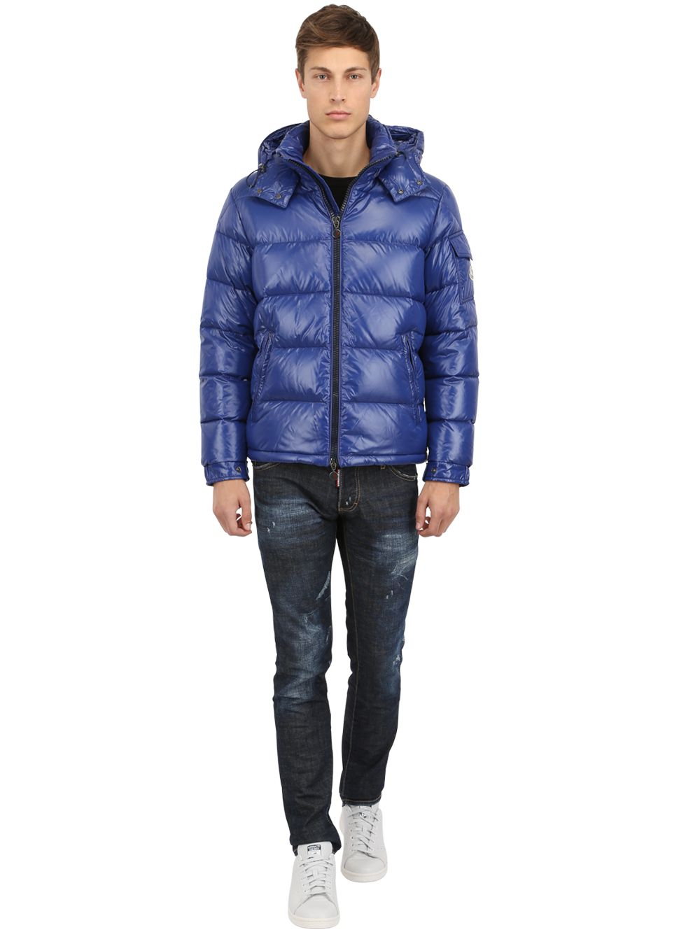 moncler blue nylon maya jacket moncler blue nylon maya jacket
