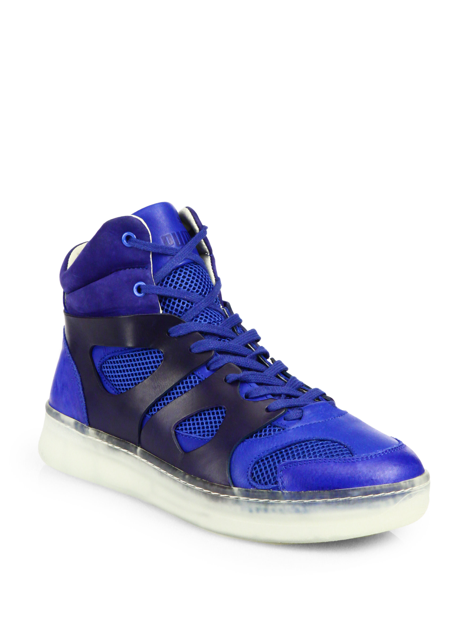 Puma Mcq Leather High-top Sneakers in Blue for Men | Lyst