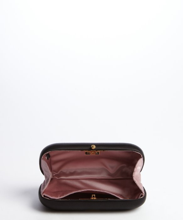 prada crocodile skin handbags - Prada Black Satin Snap Lock Clutch in Black | Lyst