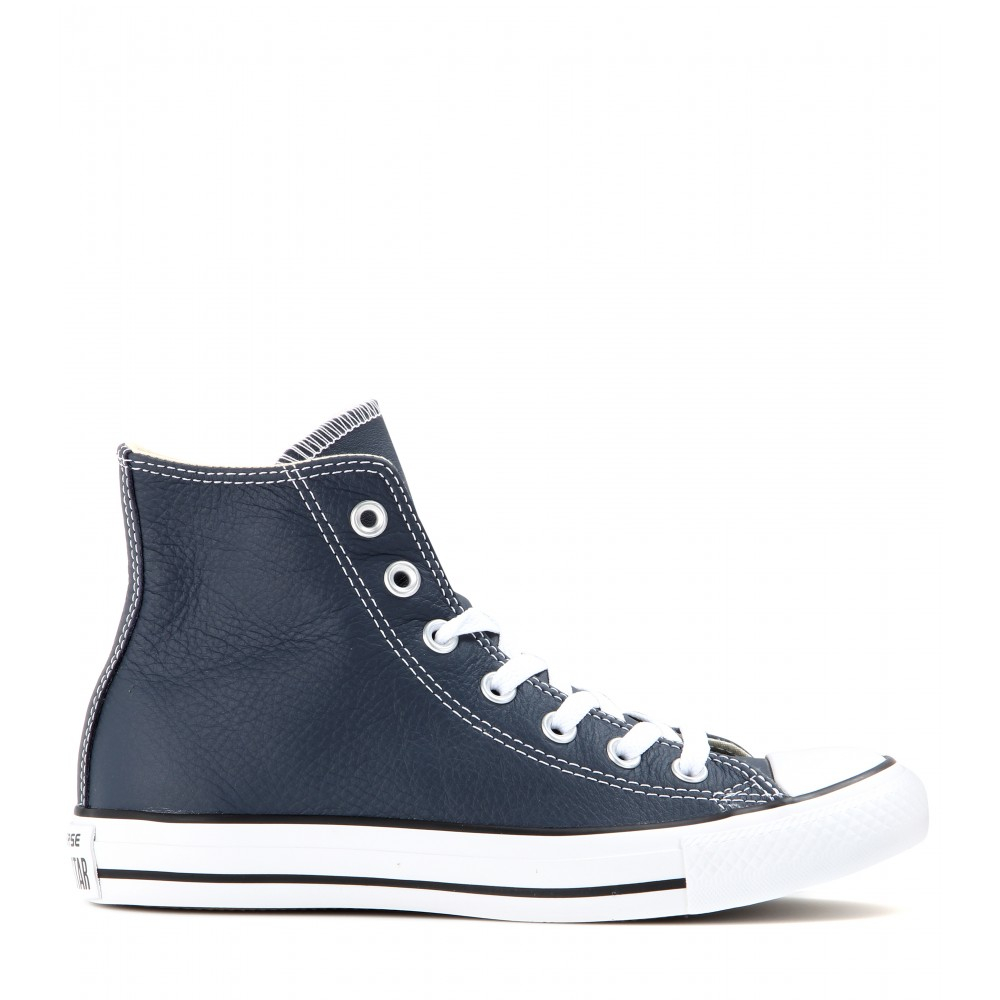 Converse Chuck Taylor All Star Leather High-Tops in Blue | Lyst