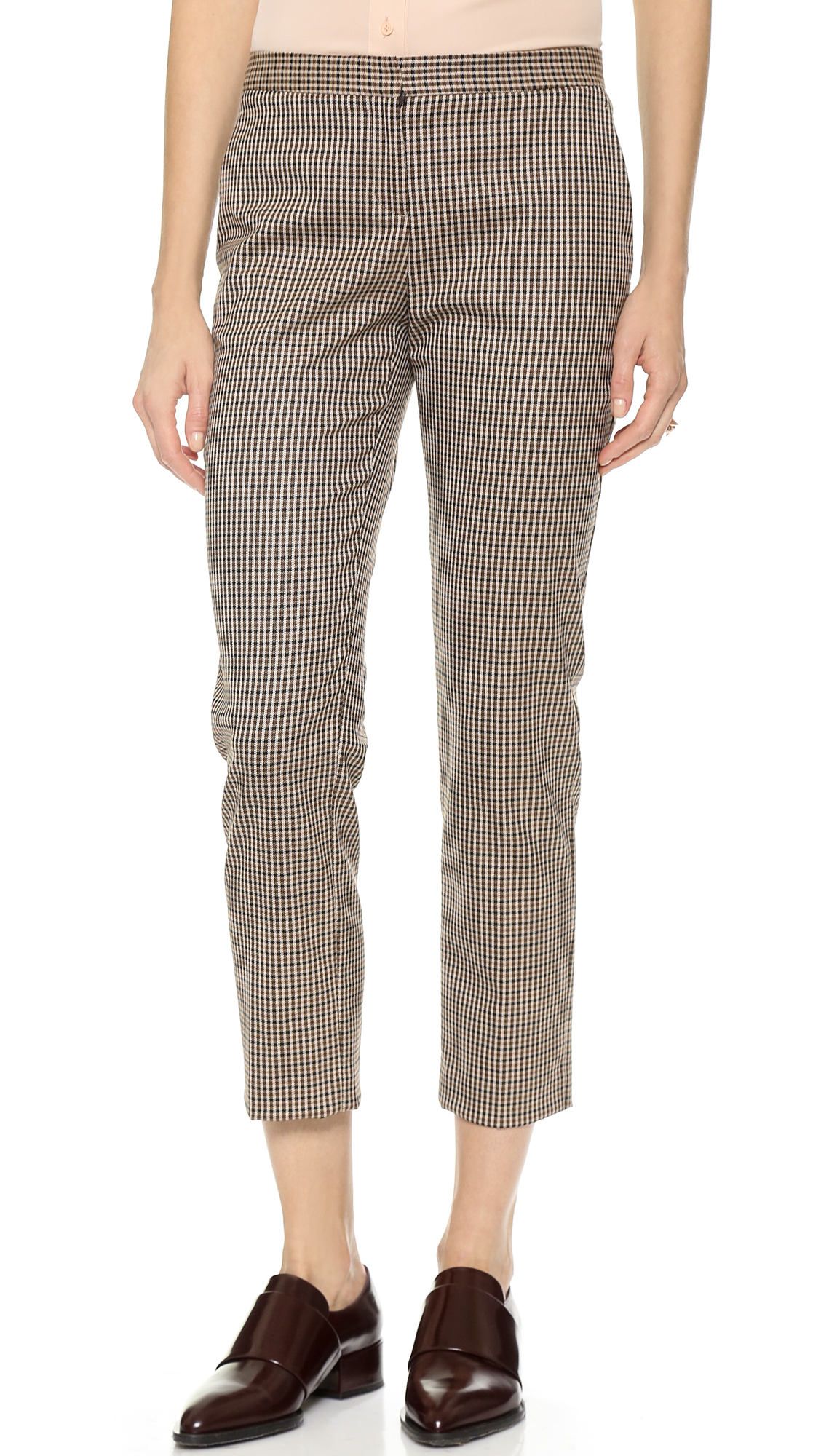 Lyst - Theory Intrigued Item Cropped Pants Brown Multi in Brown
