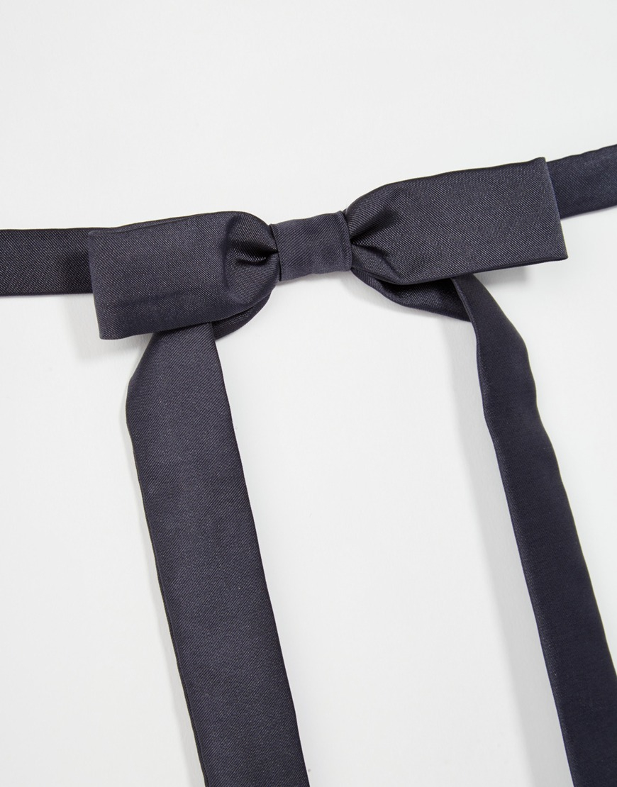 lyst-asos-western-bow-tie-in-gray-for-men