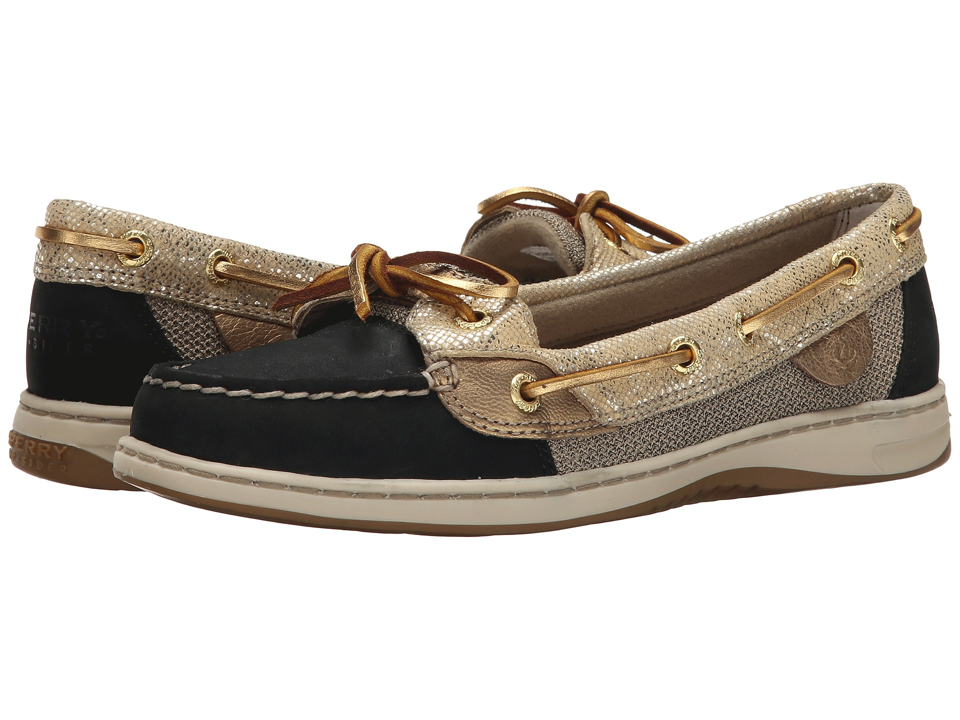 Sperry top-sider Angelfish Metallic Python in Black (Black/Gold) | Lyst