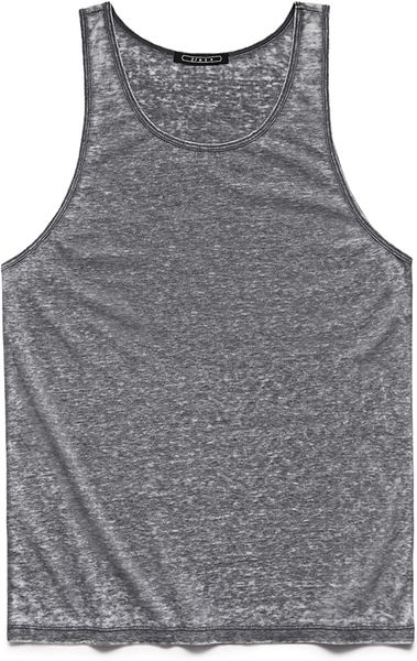 21men Heathered Burnout Tank Top in Gray for Men (Charcoal) | Lyst