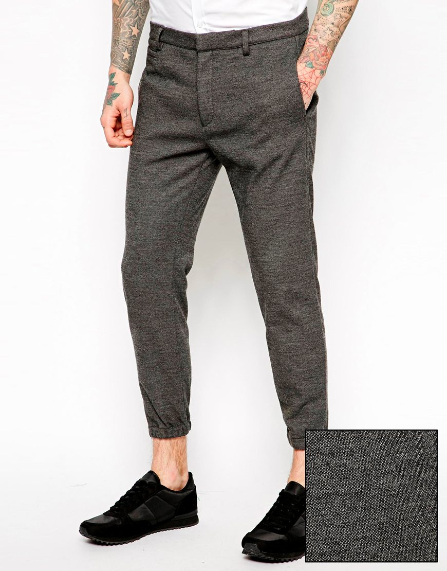 Lyst - Asos Skinny Smart Joggers In Premium Fabric in Gray for Men