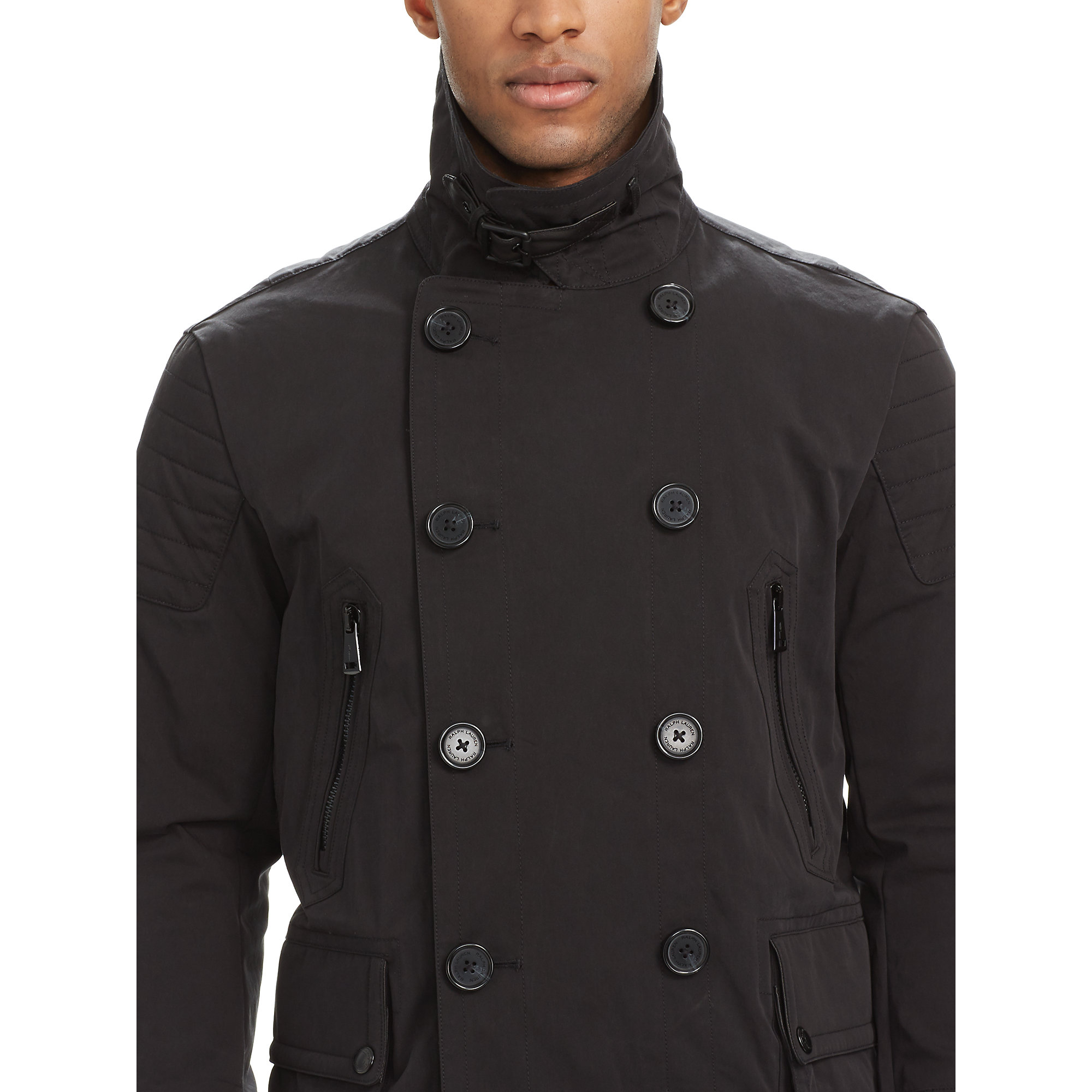 Lyst Polo  Ralph Lauren Moto Inspired  Pea Coat in Black 