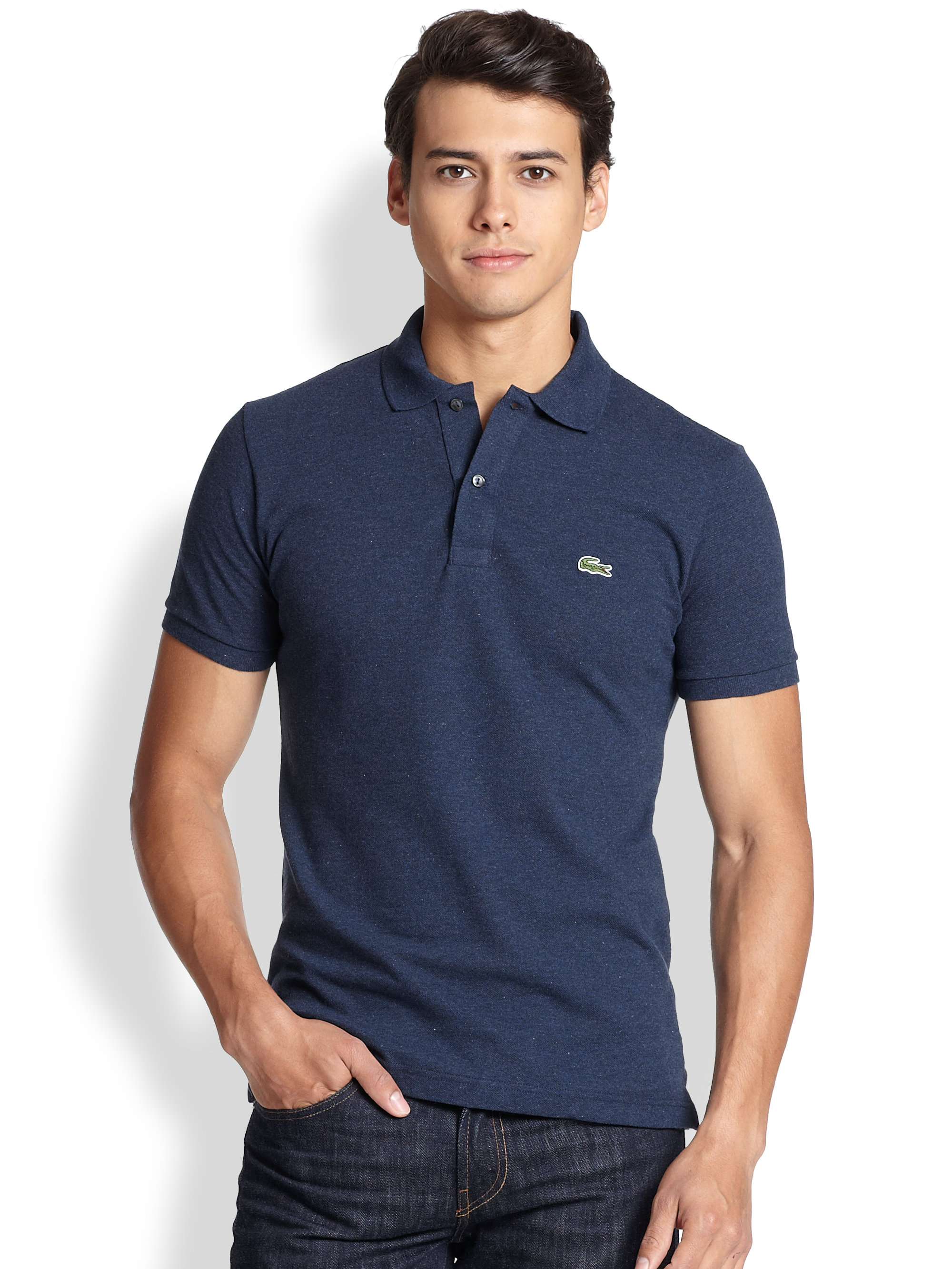 Lacoste Slim-Fit Polo in Blue for Men (INDIGO) | Lyst