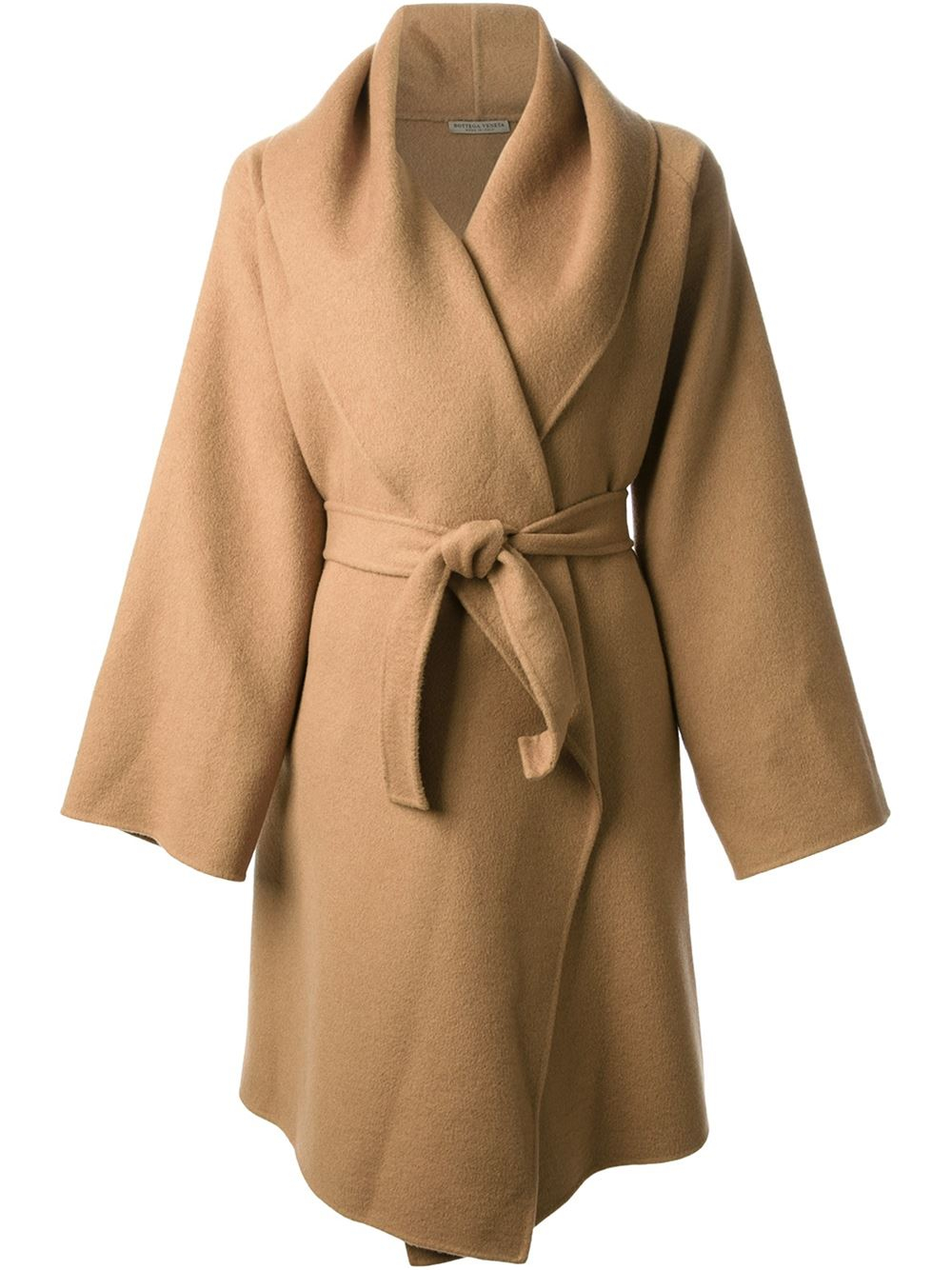 Lyst - Bottega Veneta Belted Coat in Brown