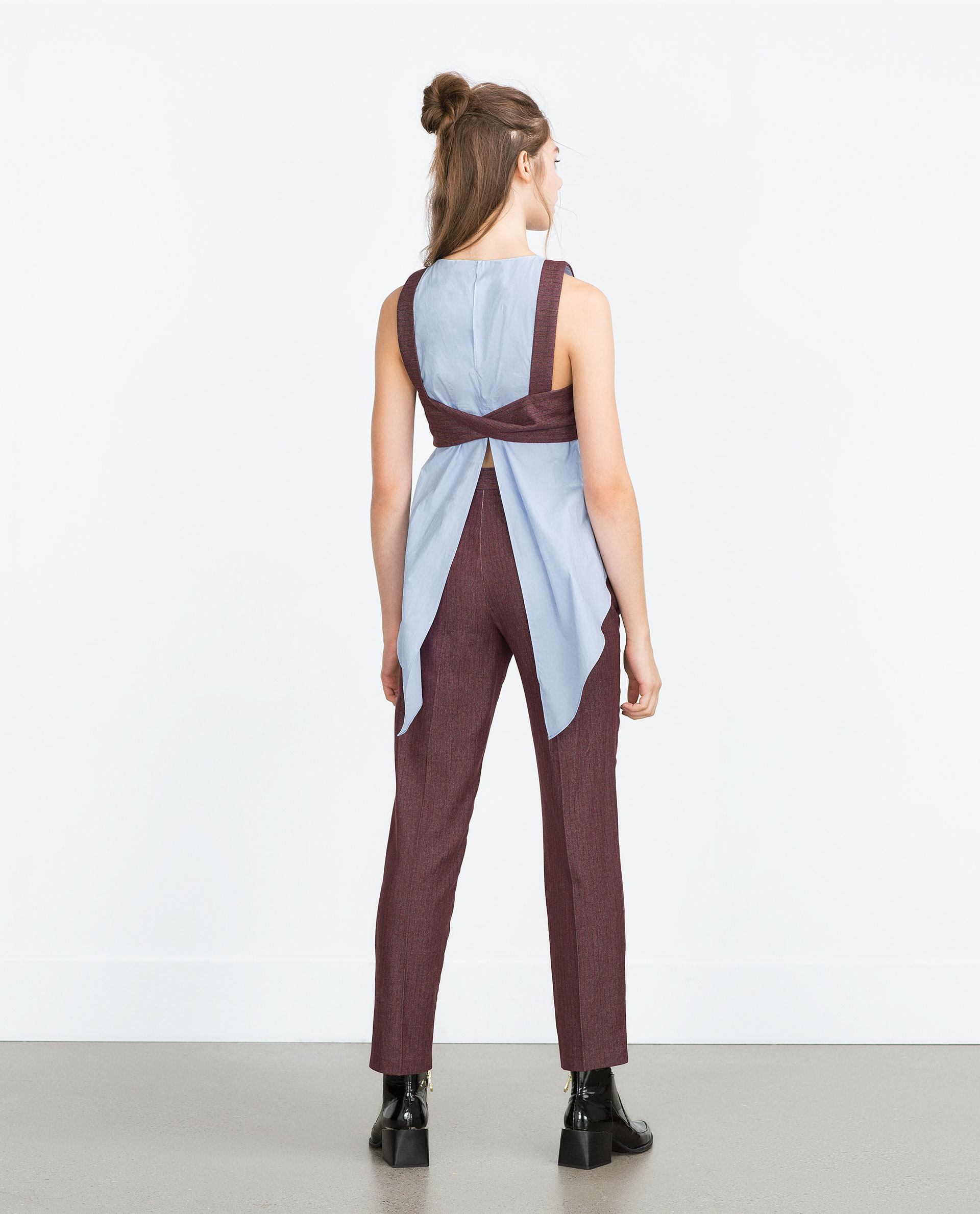 Zara Combination Top in Blue Lyst