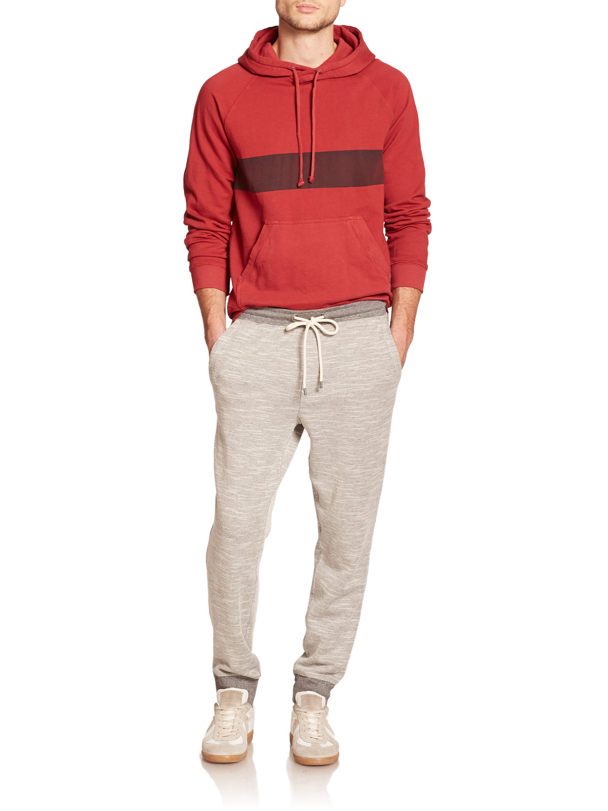 Lyst Splendid Mills Striped Cotton Hoodie in Red for Men