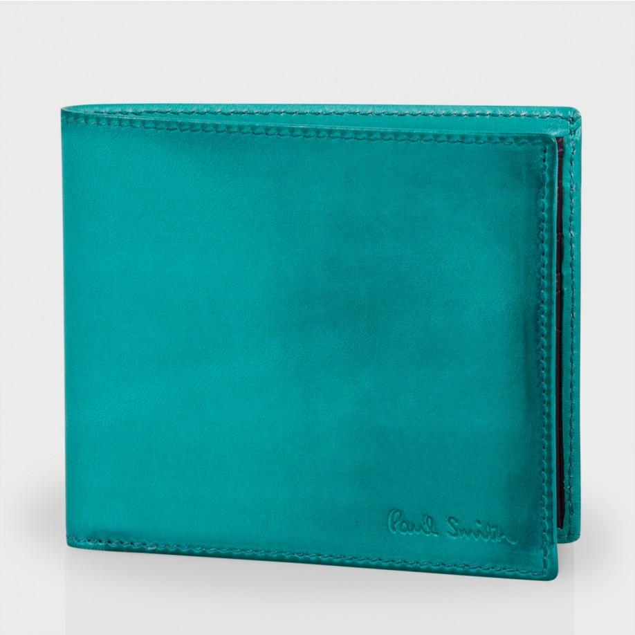 Lyst Paul Smith HandBurnished Green Leather Billfold Wallet in Green
