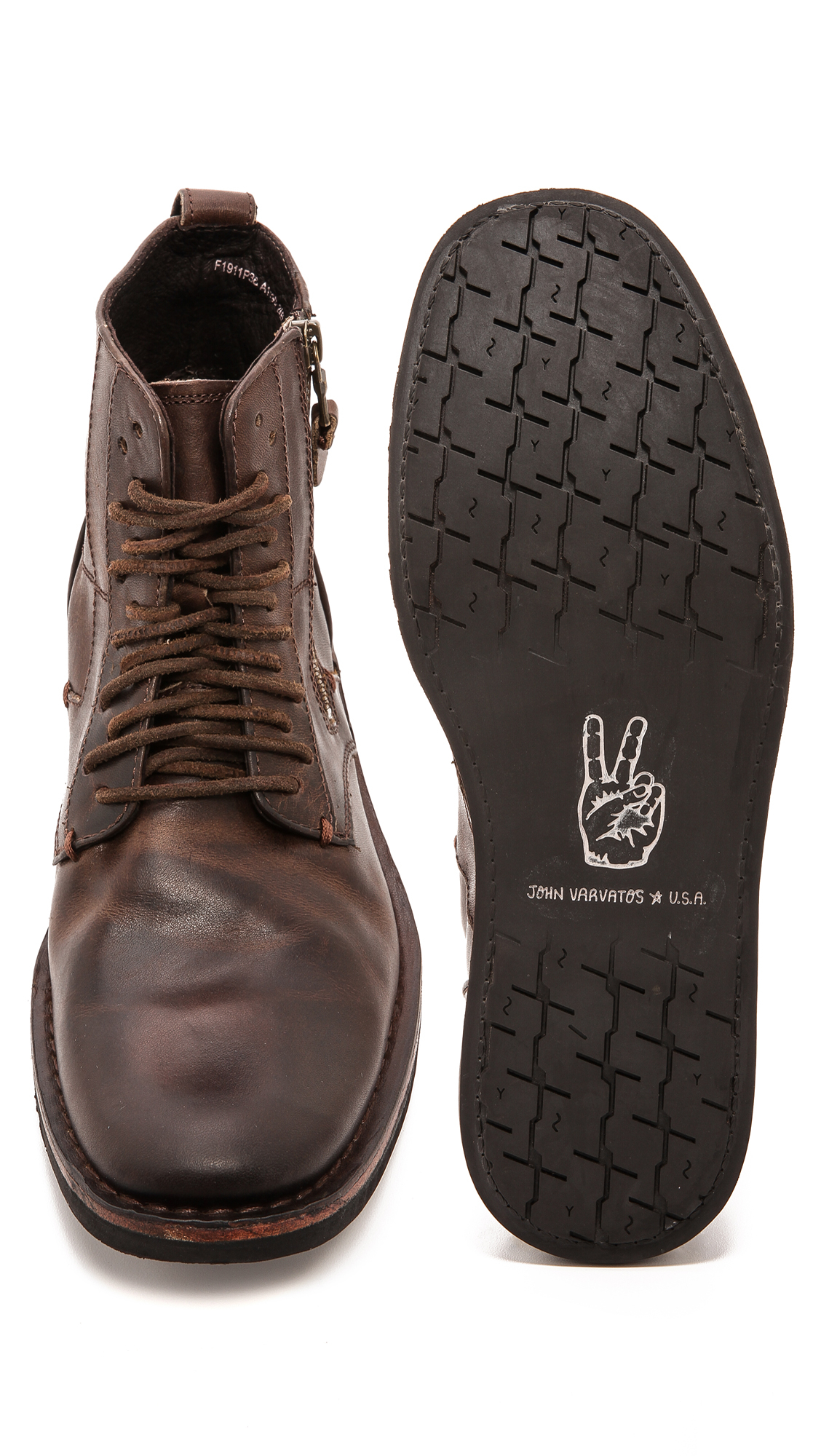 John varvatos Barrett Side Zip Boots in Brown for Men Lyst