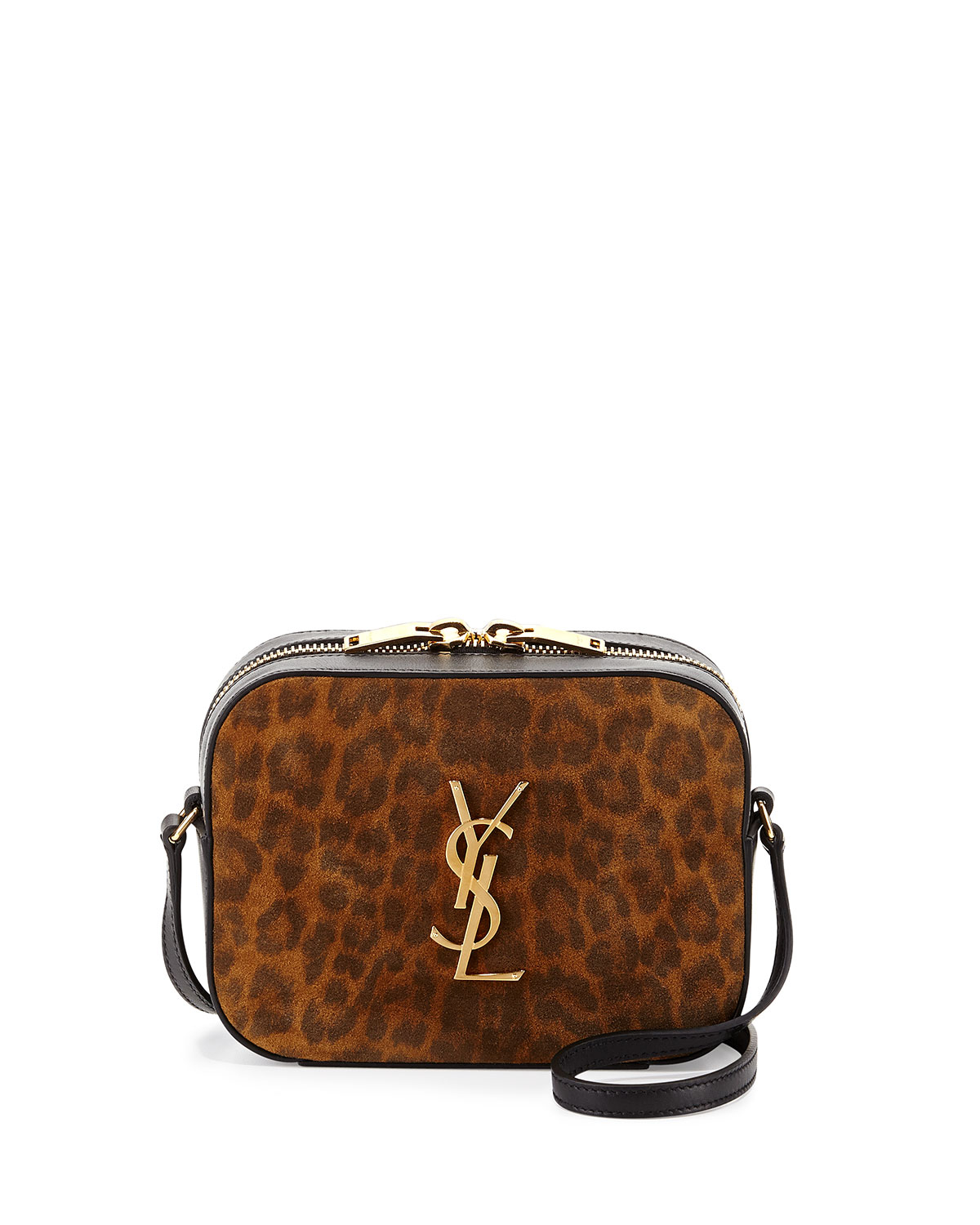 Saint laurent Monogramme LeopardPrint Camera Crossbody Bag Lyst