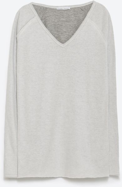 Zara Reversible Sweatshirt Reversible Sweatshirt in White (Ice) | Lyst