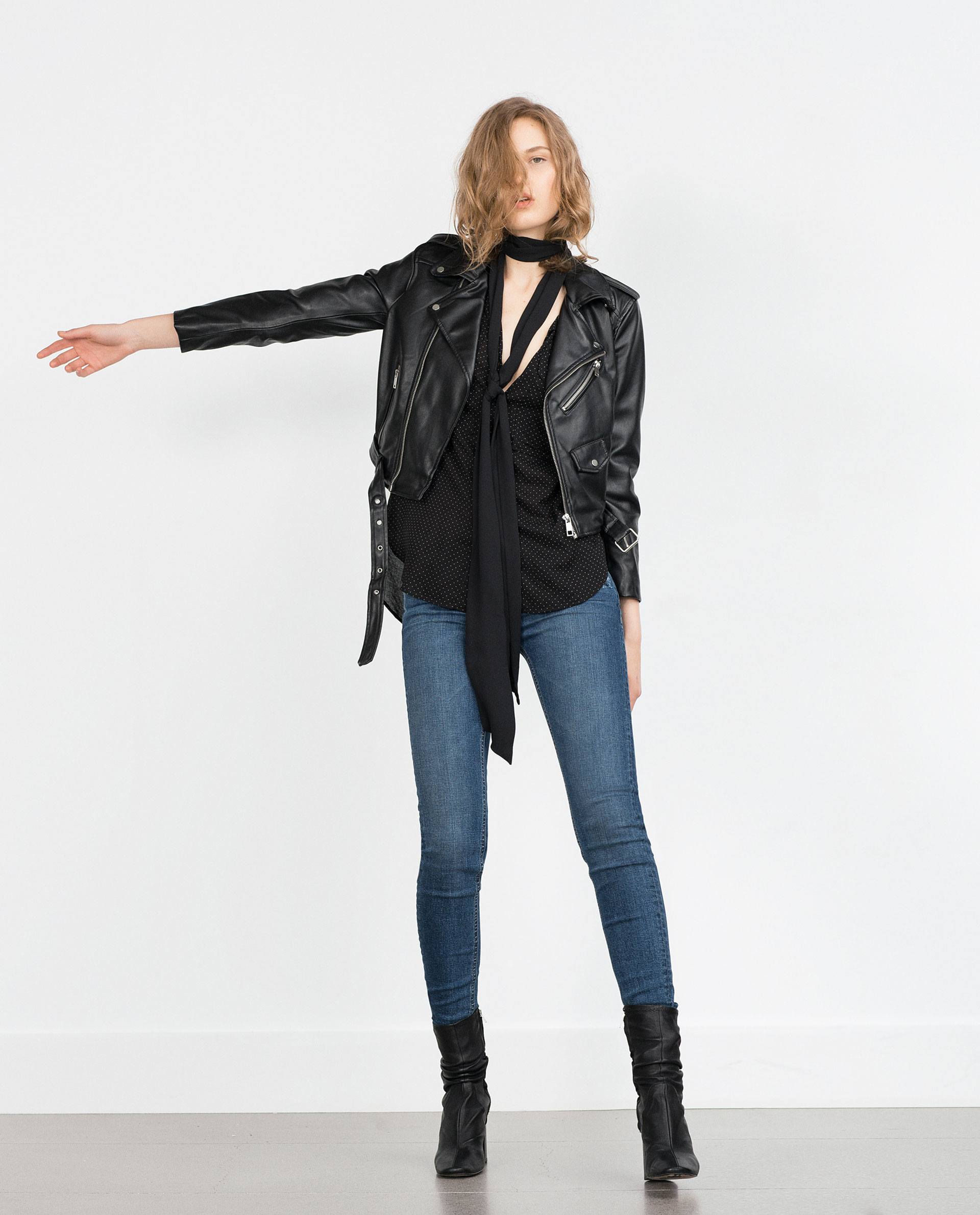 Zara Faux Leather Jacket in Black | Lyst