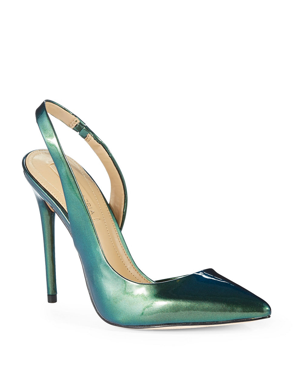 metallic green high heels